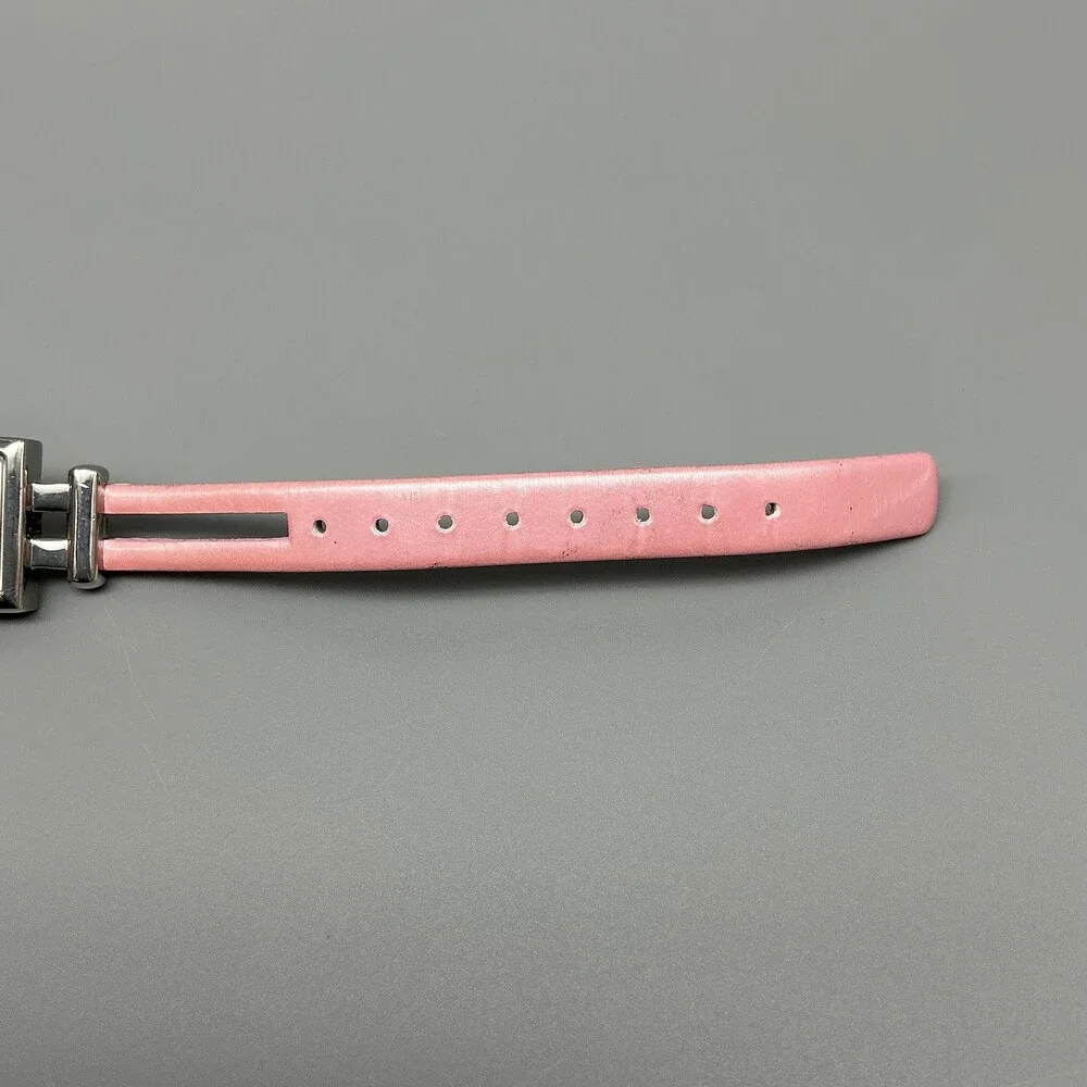 Kenneth Cole Womens Watch 20mm Silver Dial Pink Leather Square New Battery